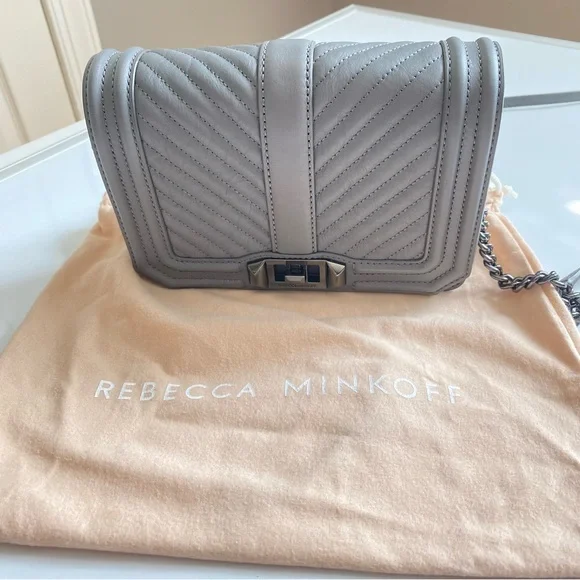 Rebecca Minkoff Leather Embroidered Crossbody Bag in Grey - Picture 3 of 12